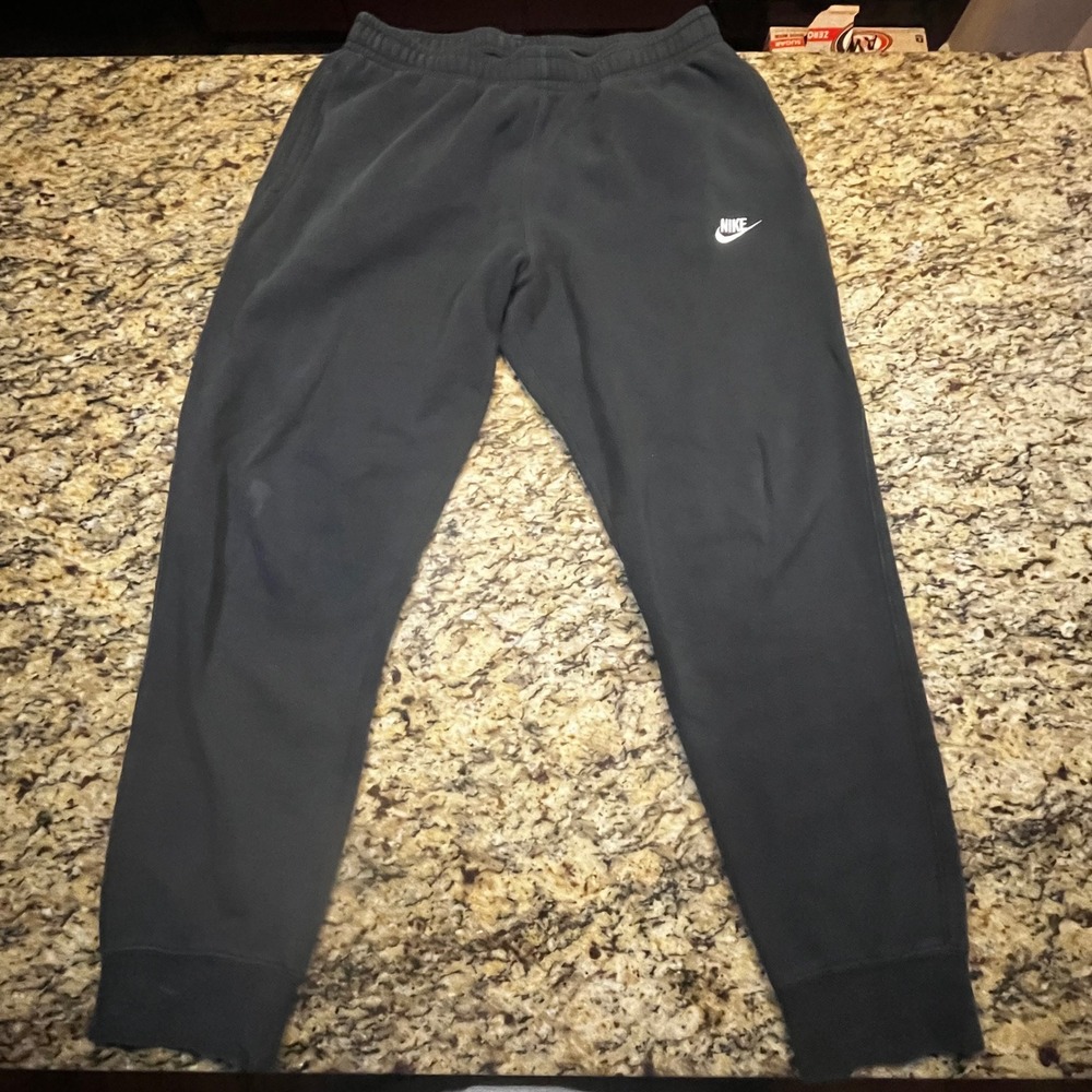Nike Mens Club Fleece Joggers Black Sweatpants Size Large BV2671-010